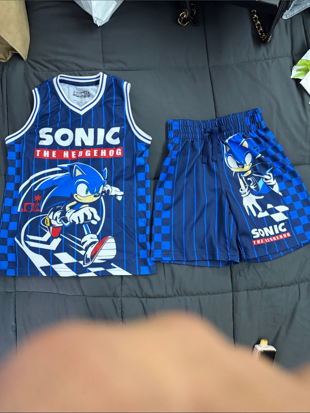 Sonic the Hedgehog Boys' Blue Basketball Matching Set - Tank Top & Shorts